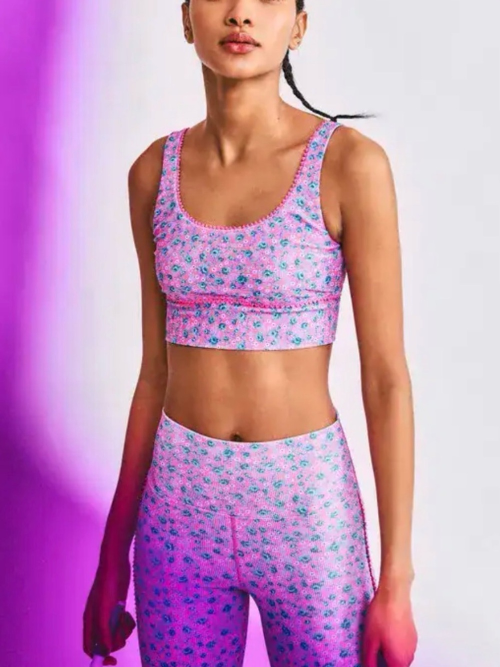 Beach Riot x LoveShackFancy workout legging and matching top set. Both size L.